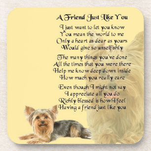 Yorkshire Terrier Dog - Friend Poem Coaster