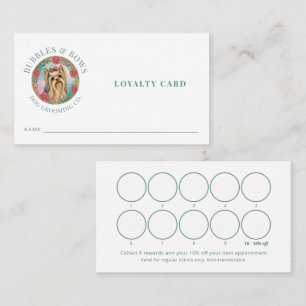 Yorkshire Terrier Dog Grooming Loyalty Card