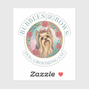 Yorkshire Terrier Dog Grooming Salon Vinyl Sticker