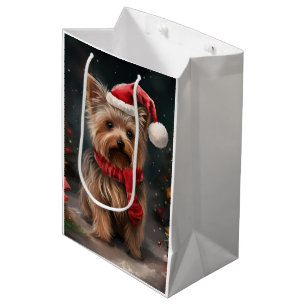 Yorkshire Terrier Dog in Snow Christmas Medium Gift Bag