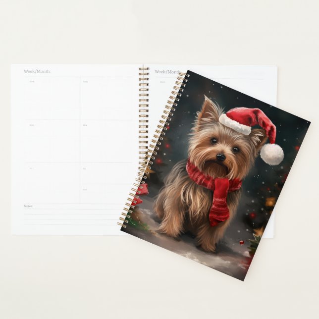 Yorkshire Terrier Dog in Snow Christmas Planner (Display)