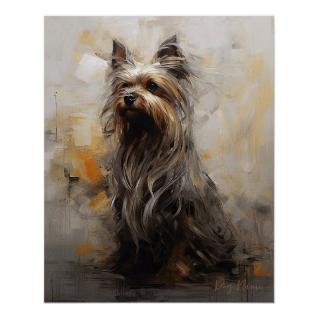 Yorkshire Terrier Dog in the wind 001 - Yacobsen D Poster (Front)