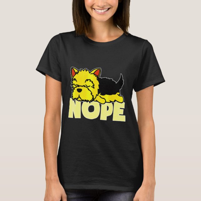 Yorkshire Terrier Dog Lazy Day Tired T-Shirt (Front)