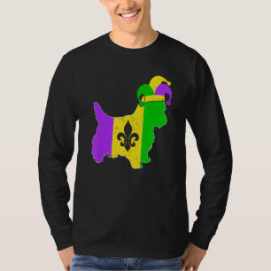 Yorkshire Terrier Dog Mardi Gras Carnival Funny Pu T-Shirt