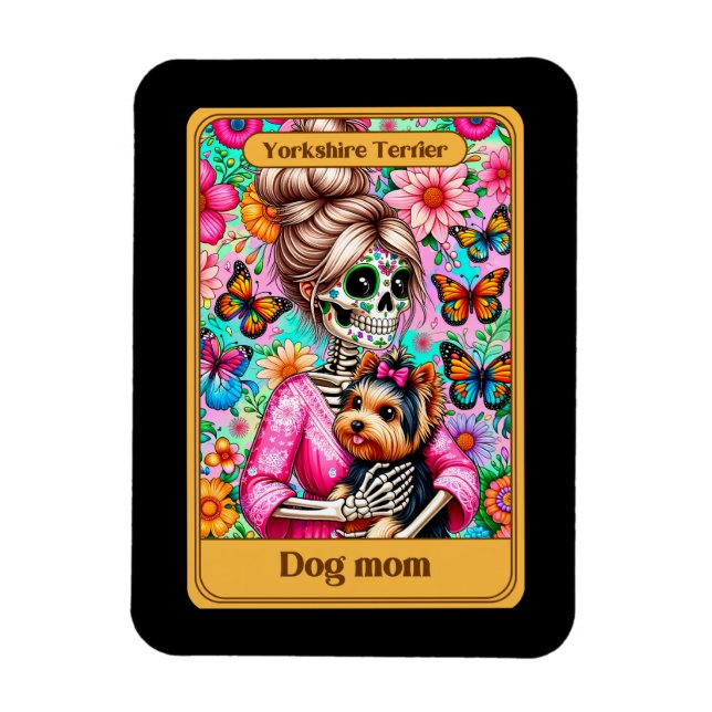 Yorkshire Terrier Dog Mum Tarot Card Magnet (Vertical)