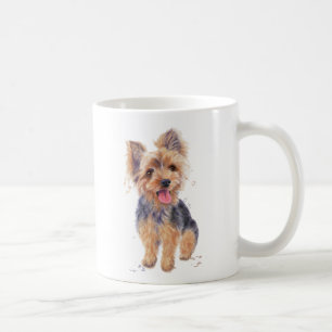 Yorkshire terrier dog on a mug. coffee mug