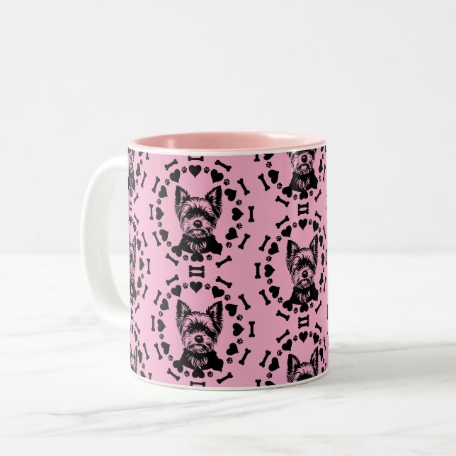 Yorkshire Terrier Dog Owner Two-Tone Coffee Mug (Front Left)