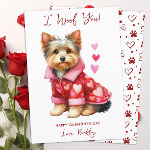 Yorkshire Terrier Dog Personalised Valentines Day Holiday Card
