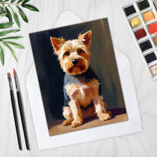 Yorkshire Terrier Dog Pet Painting Card