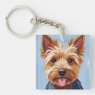 Yorkshire Terrier   Dog Portrait Painting Key Ring