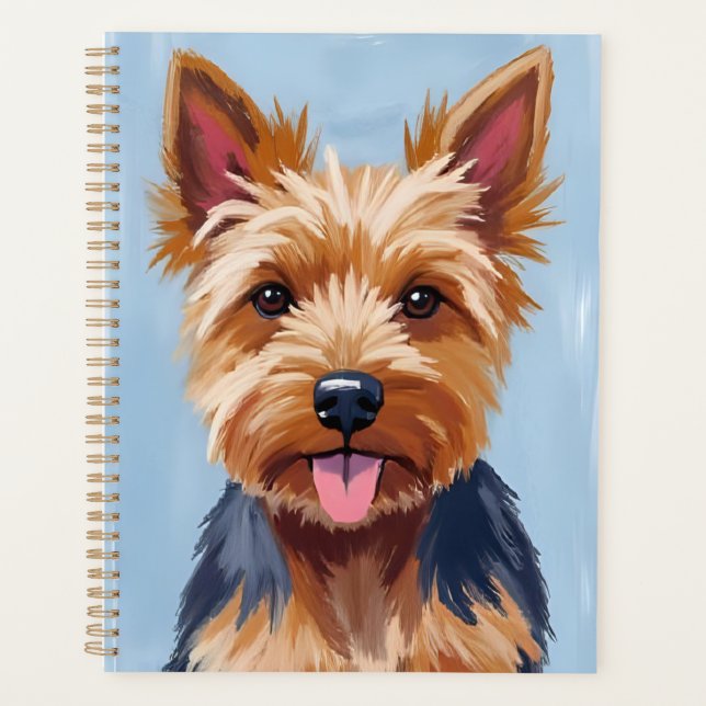 Yorkshire Terrier Dog Portrait Painting Planner (Front)