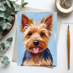 Yorkshire Terrier Dog Portrait Painting Postcard