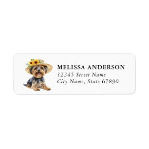 Yorkshire Terrier Dog Return Address Label