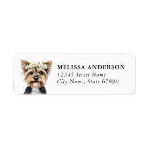 Yorkshire Terrier Dog Return Address Label