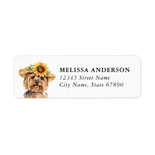 Yorkshire Terrier Dog Return Address Label
