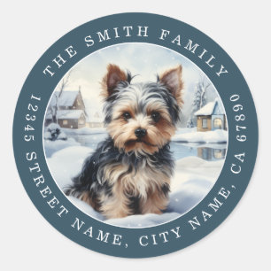Yorkshire Terrier Dog Round Stickers