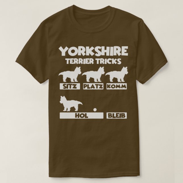 Yorkshire Terrier Dog Tricks T-Shirt (Design Front)