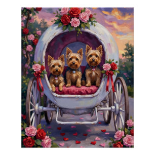 Yorkshire Terrier Dog Valentine's Day Poster