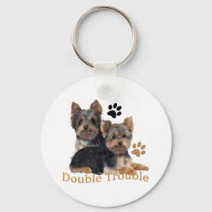 Yorkshire Terrier Double Trouble Gifts Key Ring