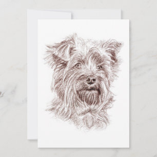 Yorkshire Terrier Drawing Invitation