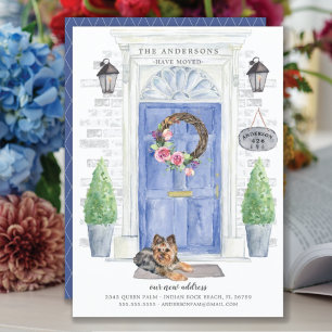 Yorkshire Terrier Front Door Moving Announcement