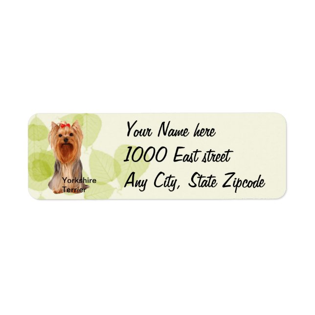 Yorkshire Terrier ~ Green Leaves Design (Front)