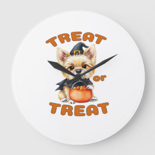 Yorkshire Terrier Halloween Dog Costume �Treat or Large Clock