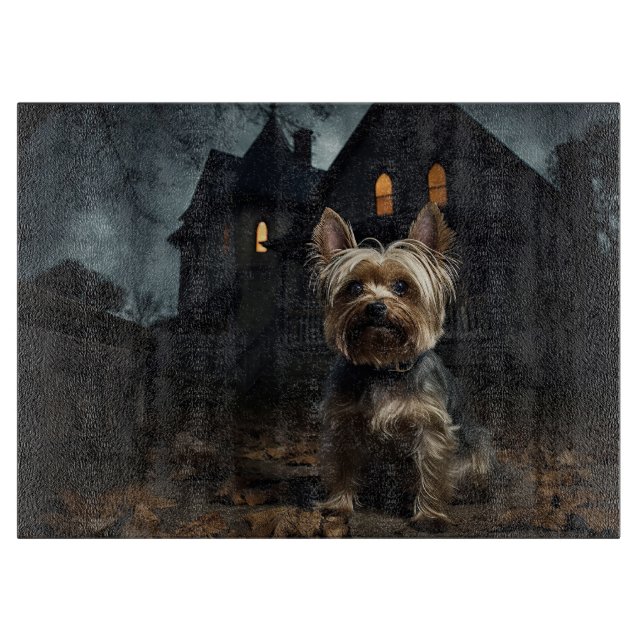 Yorkshire Terrier Halloween Scary  Cutting Board (Front)