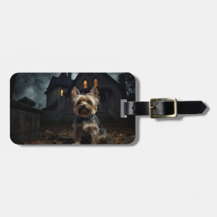 Yorkshire Terrier Halloween Scary Luggage Tag