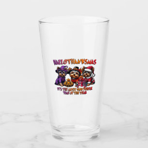 Yorkshire Terrier Halloween Thanksgiving Christmas Glass