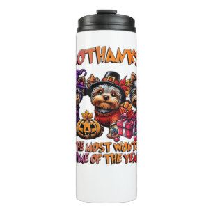 Yorkshire Terrier Halloween Thanksgiving Christmas Thermal Tumbler