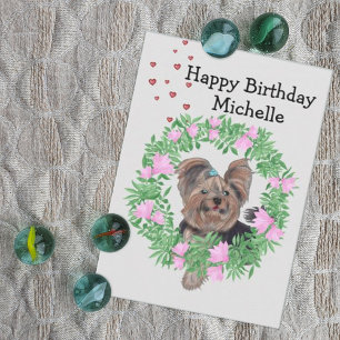 Yorkshire Terrier Happy Birthday Invitation