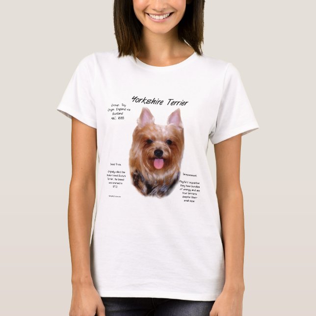 Yorkshire Terrier History Design T-Shirt (Front)
