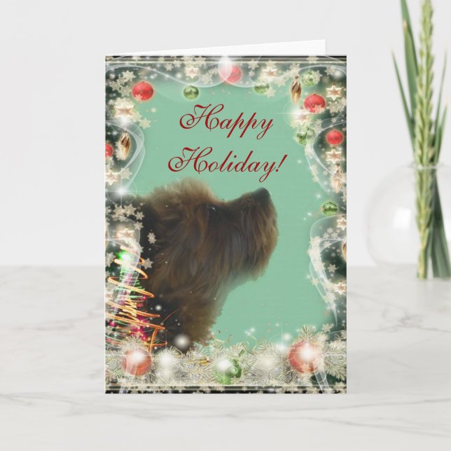 Yorkshire Terrier holiday card (Front)