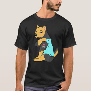 Yorkshire Terrier I Love Dad Dog T-Shirt