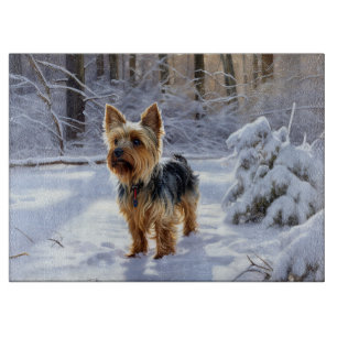 Yorkshire Terrier Let It Snow Christmas Cutting Board