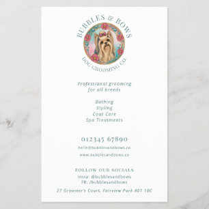 Yorkshire Terrier Logo Grooming Salon Flyer