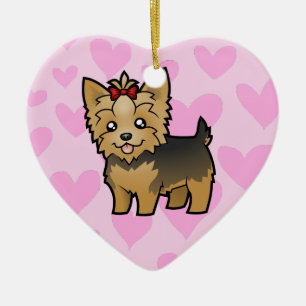 Yorkshire Terrier Love (add your message) Ceramic Tree Decoration