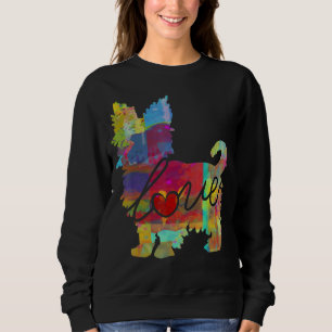 Yorkshire Terrier Love Floral Watercolor Yorkie Do Sweatshirt