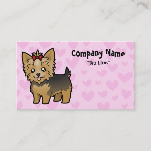 Yorkshire Terrier Love (short hair with bow) Business Card