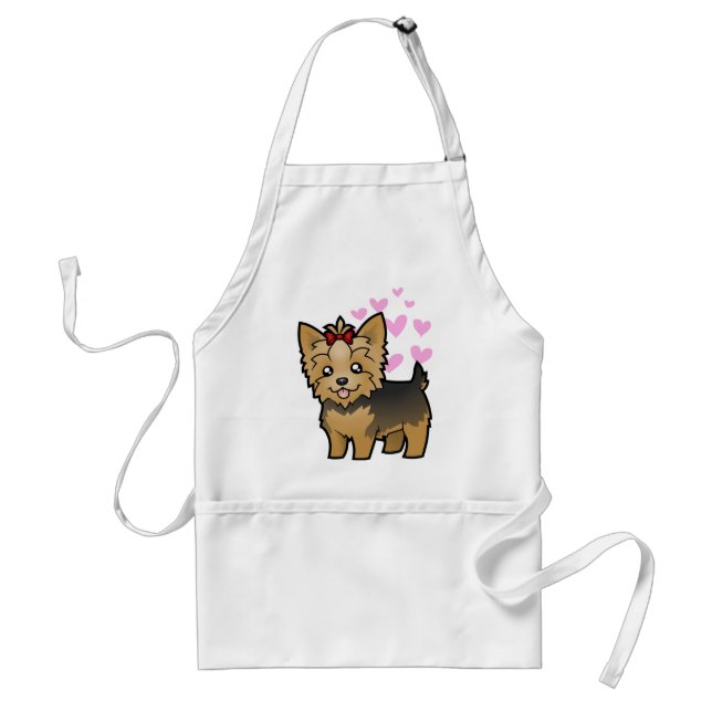 Yorkshire Terrier Love (short hair with bow) Standard Apron (Front)