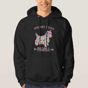 Yorkshire Terrier Mama Floral Dog Mum Mothers Day Hoodie
