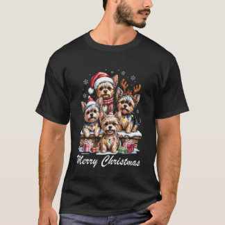 Yorkshire Terrier Merry Christmas Funny Yorkie Dog T-Shirt