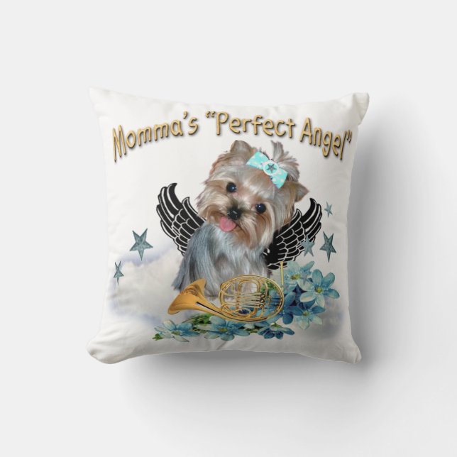 Yorkshire Terrier Momma's Angel Pillow (Front)