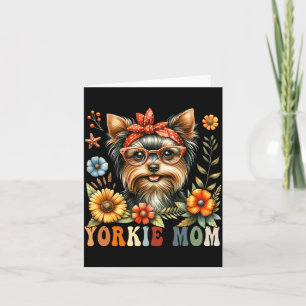 Yorkshire Terrier Mum Dog Lover Mothers Day Floral Card