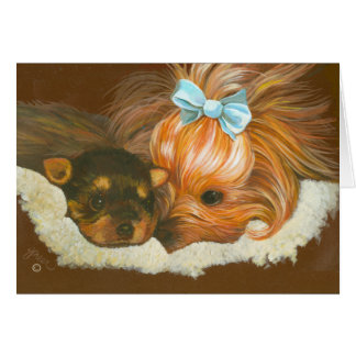 Yorkshire Terrier Mum with Puppy Cards