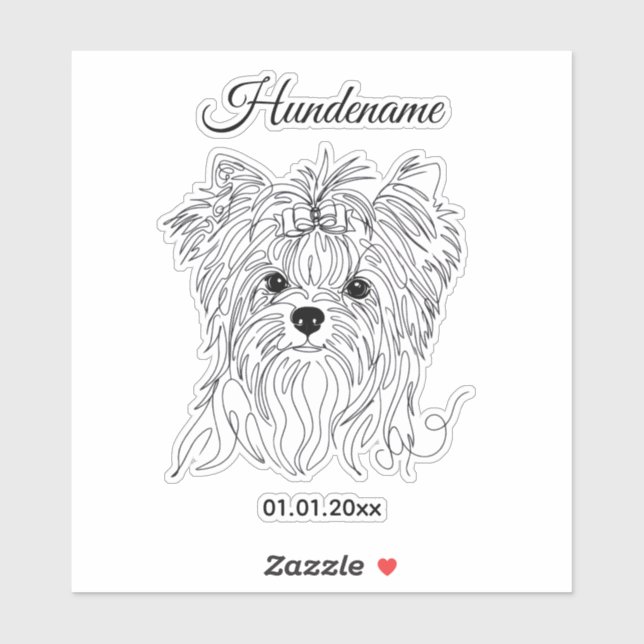 Yorkshire Terrier one line art customizable dog (Sheet)