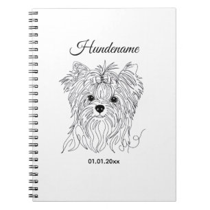 Yorkshire Terrier one line art customizable dog Notebook