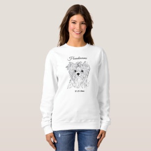 Yorkshire Terrier one line art customizable dog Sweatshirt