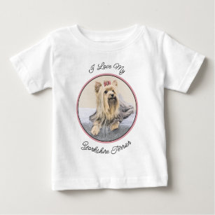Yorkshire Terrier Painting - Cute Original Dog Art Baby T-Shirt